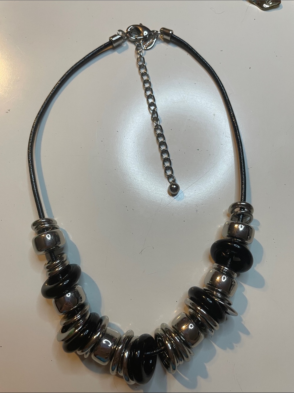 Chico's Black and Silver Bead Necklace